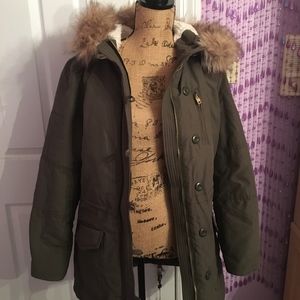 Long Army Green Winter Coat